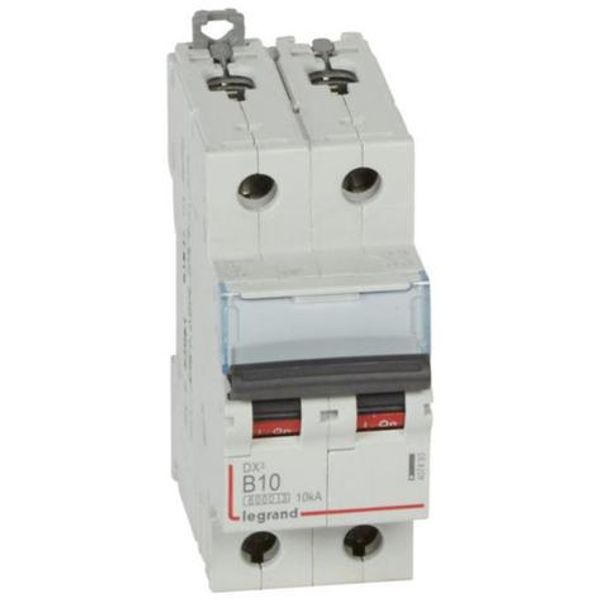 DX³6000 10kA high inlet and low outlet 2P screw circuit breaker 230V~ to 400V~ - 10A - curve B - 2 modules image 1