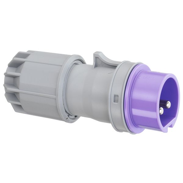 CEE plug, IP44, 16A, 2-pole, 24V, purple image 1