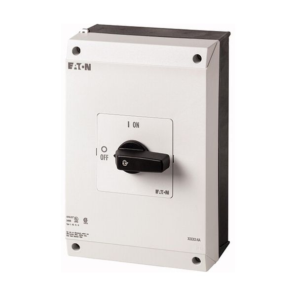 On-Off switch, P3, 63 A, surface mounting, 3 pole, with black thumb grip and front plate, UL/CSA image 6