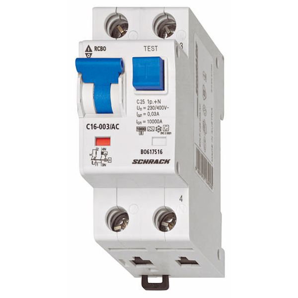 Combined MCB/RCD (RCBO) C32/1+N/30mA/Type AC image 1