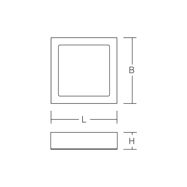 TOLEDO FLAT square, 20 W, 1650 lm, 840, white, on/off Surface mounted  image 4