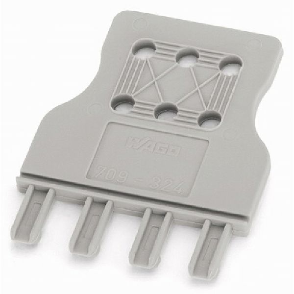 Strain relief plate 2-pole for 8 mm wide terminal blocks gray image 1