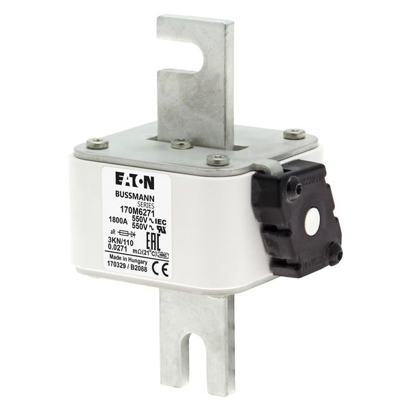 Fuse-link, high speed, 2000 A, AC 550 V, DIN 3, 76 x 92 x 139 mm, aR, DIN, IEC, single indicator image 6