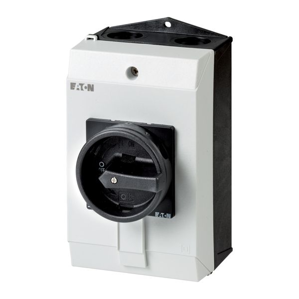 Main switch, P1, 32 A, surface mounting, 3 pole, 1 N/O, 1 N/C, STOP function, With black rotary handle and locking ring, Lockable in the 0 (Off) posit image 5