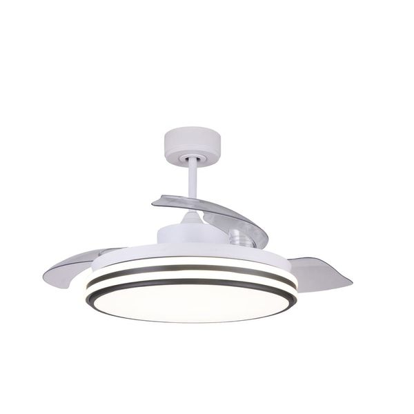 Louis DC LED Ceiling Fan 35W 3CCT White Foldable blades image 2