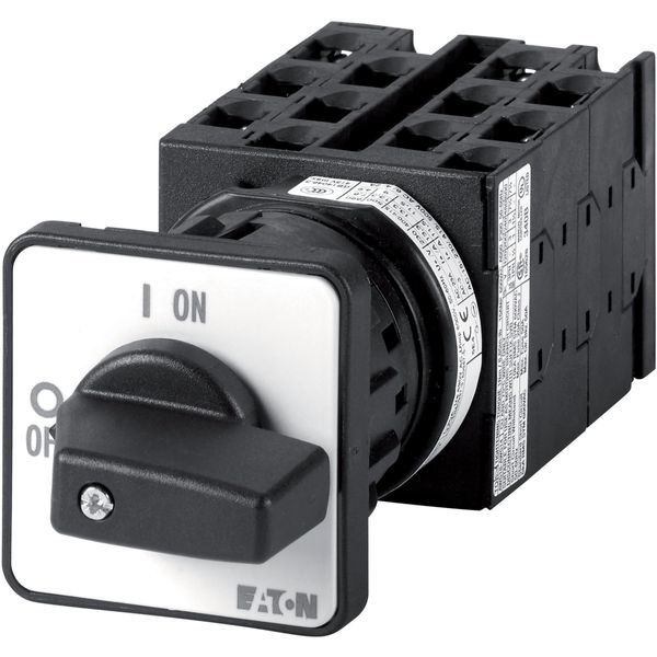 On-Off switch, T0, 20 A, centre mounting, 6 contact unit(s), 12-pole, with black thumb grip and front plate image 4