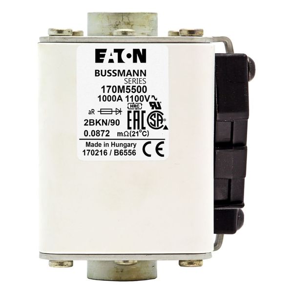 Fuse-link, high speed, 1000 A, AC 1100 V, size 2, 61 x 77 x 91 mm, aR, IEC, UL, single indicator image 7