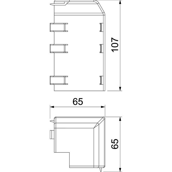 RD AE40105 cws External corner RAUDUO 40x105 9001 image 2