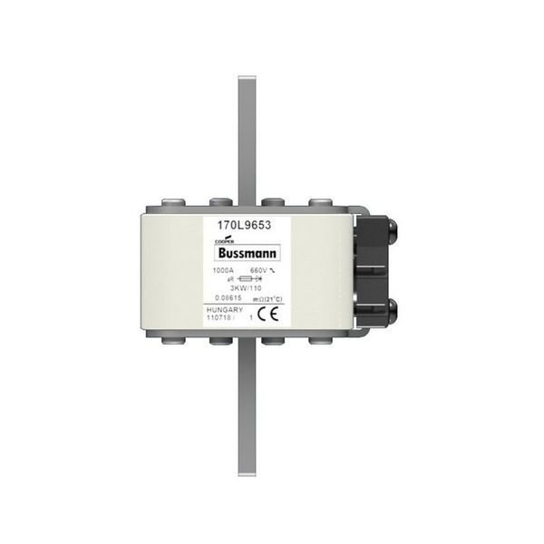 Fuse-link, high speed, 1000 A, AC 1000 V, Size 3, 74 x 92 x 141 mm, aR, DIN, IEC, single indicator image 4