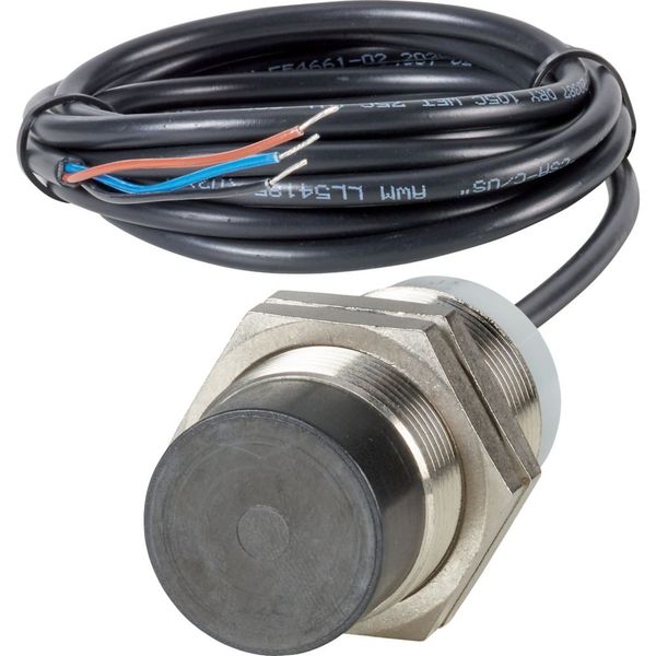 Proximity switch, E57P Performance Serie, 1 N/O, 3-wire, 10 – 48 V DC, M30 x 1.5 mm, Sn= 15 mm, Non-flush, NPN, Stainless steel, 2 m connection cable image 2