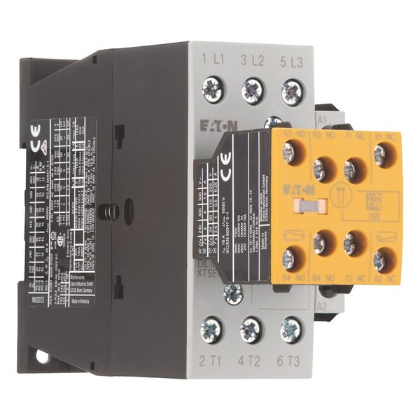 Safety contactor, 380 V 400 V: 15 kW, 2 N/O, 3 NC, RDC 24: 24 - 27 V DC, DC operation, Screw terminals, With mirror contact (not for microswitches). image 6