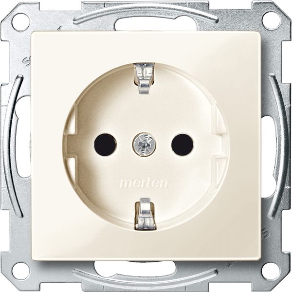 SCHUKO socket-outlet, shutter, screwless terminals, white, glossy, System M image 4