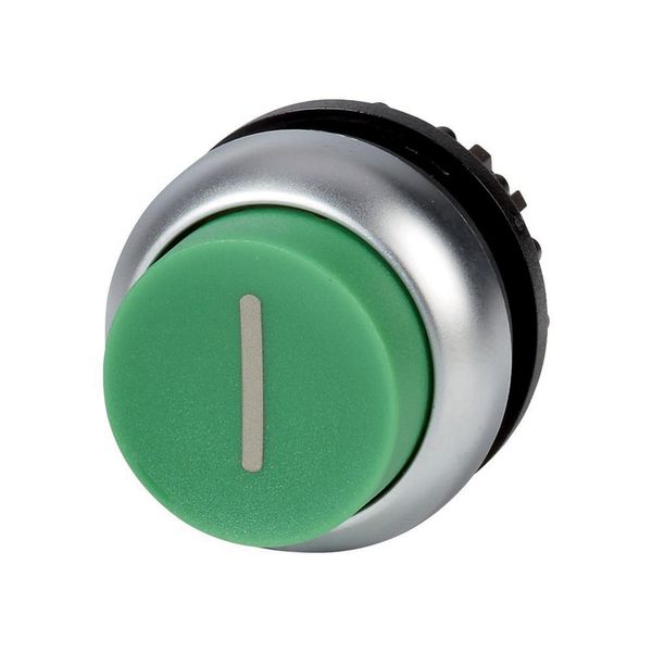 Pushbutton, RMQ-Titan, Extended, momentary, green, inscribed, Bezel: titanium image 2