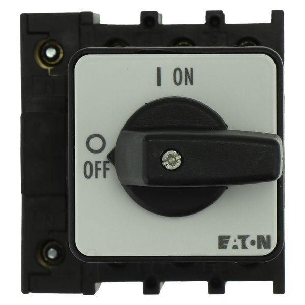 On-Off switch, P1, 40 A, centre mounting, 3 pole + N, with black thumb grip and front plate image 12