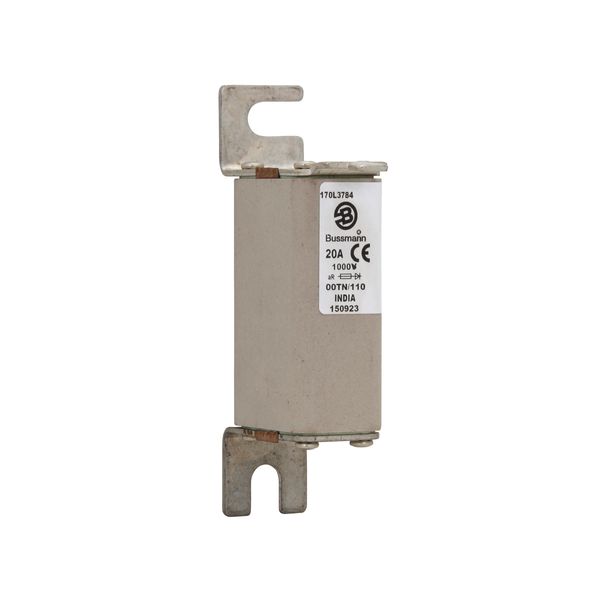 Fuse-link, high speed, 20 A, AC 1000 V, Size 00, 30 x 67 x 128 mm, aR, IEC, single indicator image 8