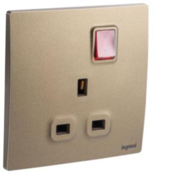 281114DB Mallia Senses 1 gang BS switched socket outlet single pole - with LED - 13A image 1