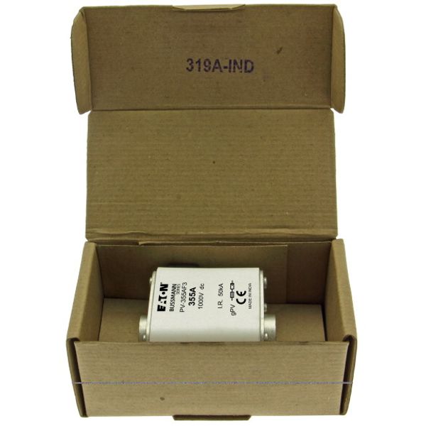 Fuse-link, high speed, 355 A, DC 1000 V, size 3, 76 x 92 x 91 mm, gPV, IEC, UL, single indicator image 1