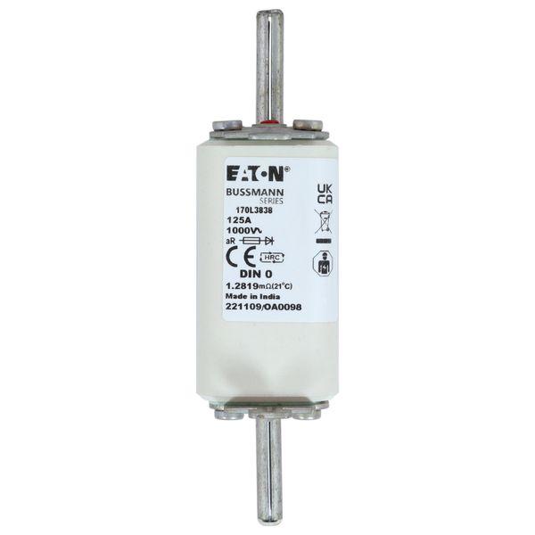 Fuse-link, high speed, 125 A, AC 1000 V, DIN 0, 35 x 60 x 125 mm, aR, DIN, IEC, single indicator image 9