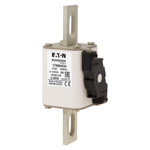 Fuse-link, high speed, 315 A, AC 1000 V, size 1, 51 x 68 x 102 mm, aR, IEC, single indicator image 8