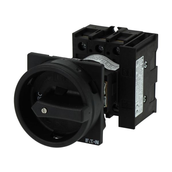 Main switch, P1, 40 A, rear mounting, 3 pole, 1 N/O, 1 N/C, STOP function, With black rotary handle and locking ring, Lockable in the 0 (Off) position image 6