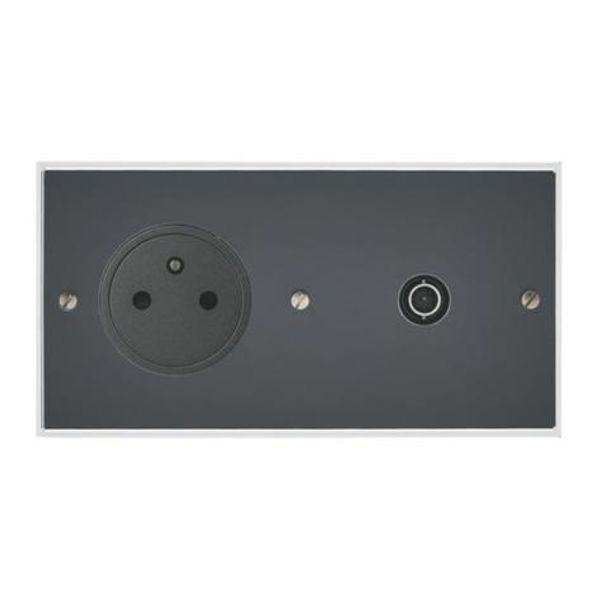 Art d'Arnould universe Memory 2P+E 16A 250V power socket and television socket - crystal image 1