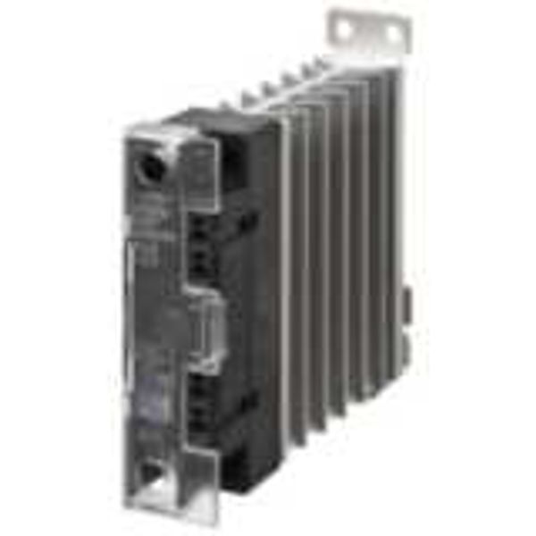 Solid-state relay, 1 phase, 27A, 100-480V AC, with heat sink, DIN rail image 1