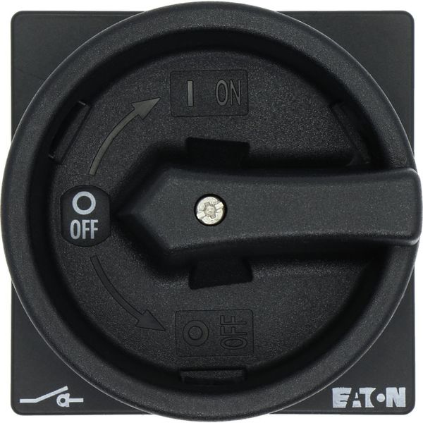 Main switch, P1, 25 A, rear mounting, 3 pole + N, STOP function, With black rotary handle and locking ring, Lockable in the 0 (Off) position image 16