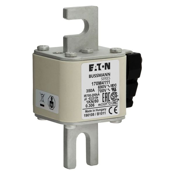 Fuse-link, high speed, 350 A, AC 690 V, DIN 1, 53 x 69 x 108 mm, aR, DIN, IEC, single indicator image 17