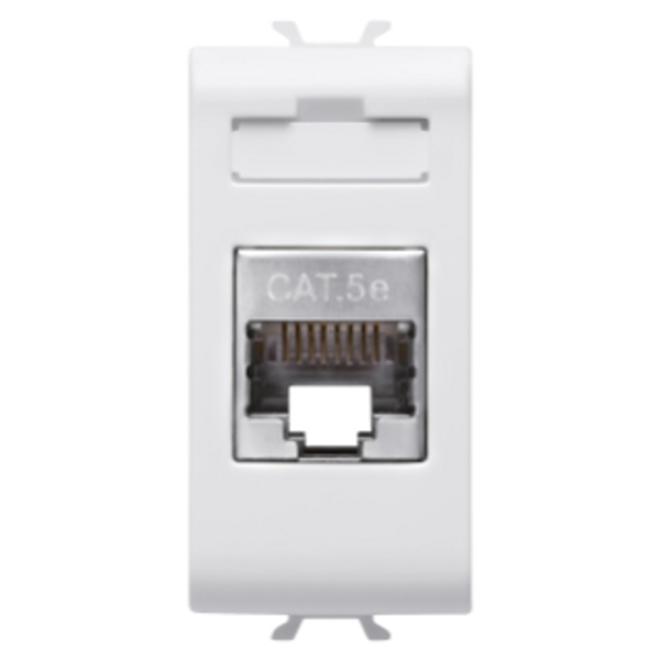 RJ45 SOCKET - CATEGORY 5e - FTP - 1 MODULE - GLOSSY WHITE - CHORUSMART image 1