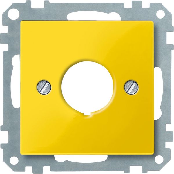 Central plate for emergency stop switch, yellow, System M image 1