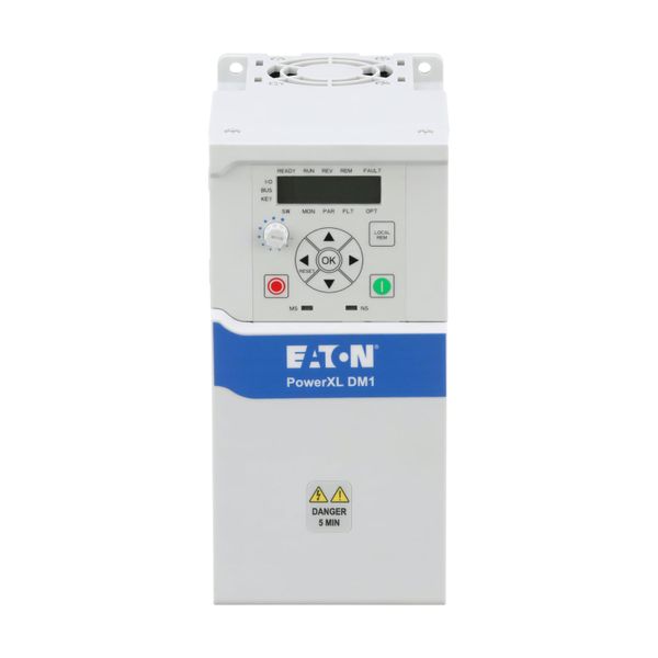Variable frequency drive, 230 V AC, 3-phase, 17.5 A, 4 kW, IP20/NEMA0, Radio interference suppression filter, 7-digital display assembly, Setpoint pot image 5