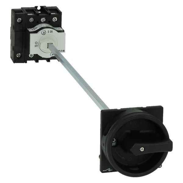 Main switch, P1, 40 A, rear mounting, 3 pole, 1 N/O, 1 N/C, STOP function, With black rotary handle and locking ring, Lockable in the 0 (Off) position image 12