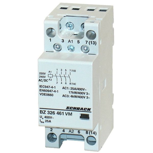 Modular contactor 25A, 4 NO, 230VACDC, 2MW image 1