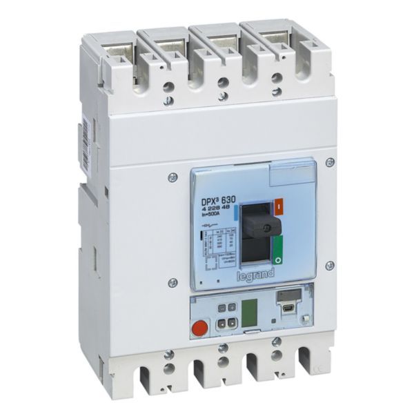 422848 Circuit breaker DPX3 630 4 poles,rated current of 500A and S10 electronic protection unit image 1