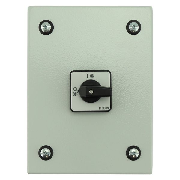 On-Off switch, P1, 40 A, 3 pole, surface mounting, with black thumb grip and front plate, in steel enclosure image 11