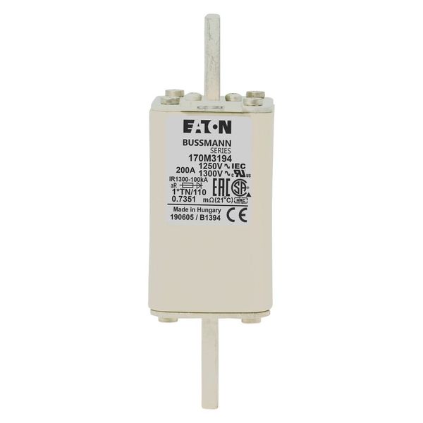 Fuse-link, high speed, 200 A, AC 1250 V, compact size 1, 45 x 58 x 138 mm, aR, DIN, IEC, type T indicator image 5