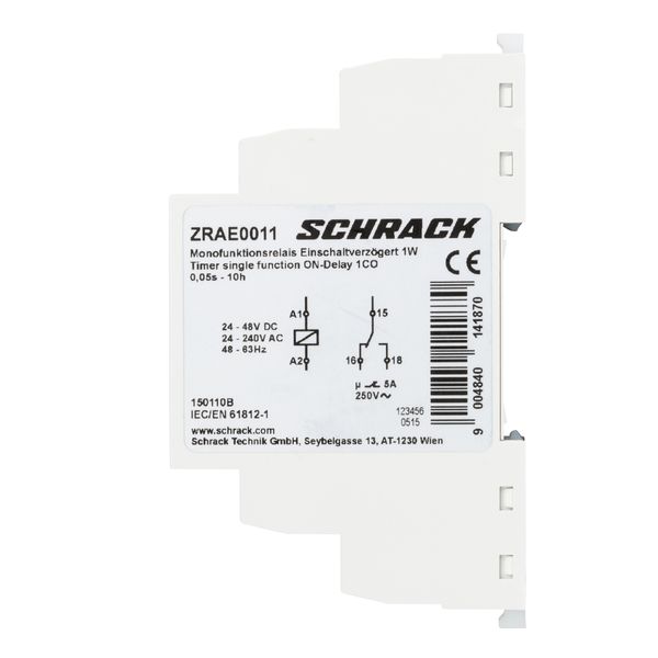 Timer singlefunction ON-delay AMPARO,24VAC/DC, 230VAC,1CO,5A image 4