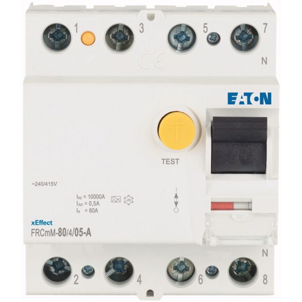 Residual current circuit breaker (RCCB), 80A, 4p, 500mA, type A image 2