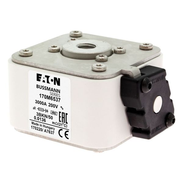 Fuse-link, high speed, 3000 A, AC 200 V, size 3, 76 x 92 x 50 mm, aR, IEC, single indicator image 14