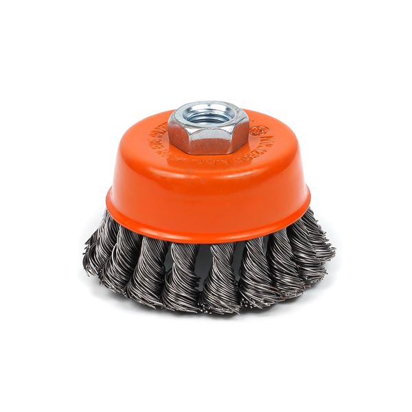 Cup brush M14 75mm for angle grinder M14 (twisted wire) image 1
