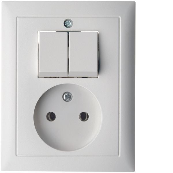 Socket outlet without earthing contact with series switch, S.1, polar  image 1