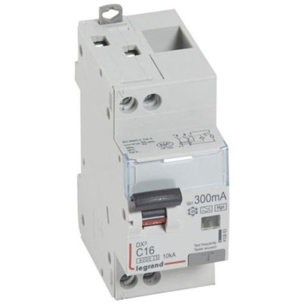 Monoblock differential circuit breaker DX³6000 10kA high inlet and low outlet U+N screw 230V~ - 16A - typeF 300mA image 1