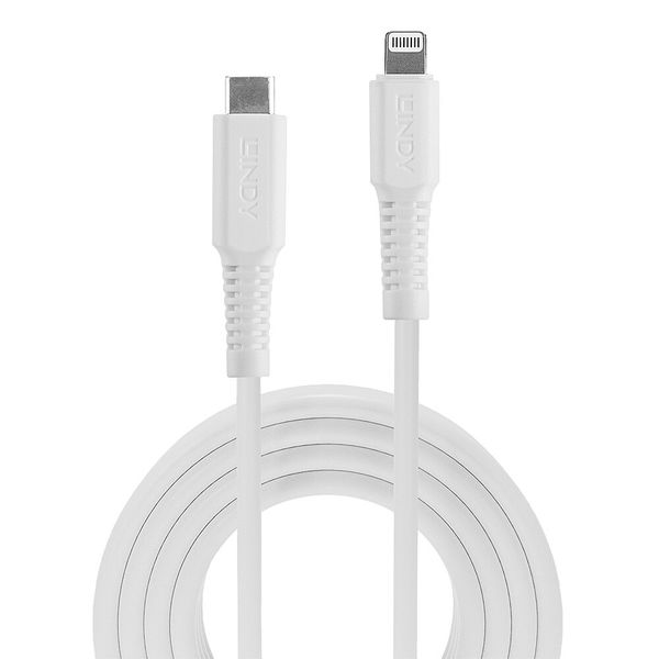 3m USB Type C to Lightning Cable white USB Type C Male to Lightning Male image 2