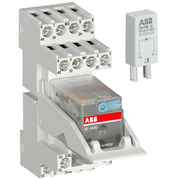 CR-M024DC4LDGSS Interface relay, cpl. with socket and holder image 1