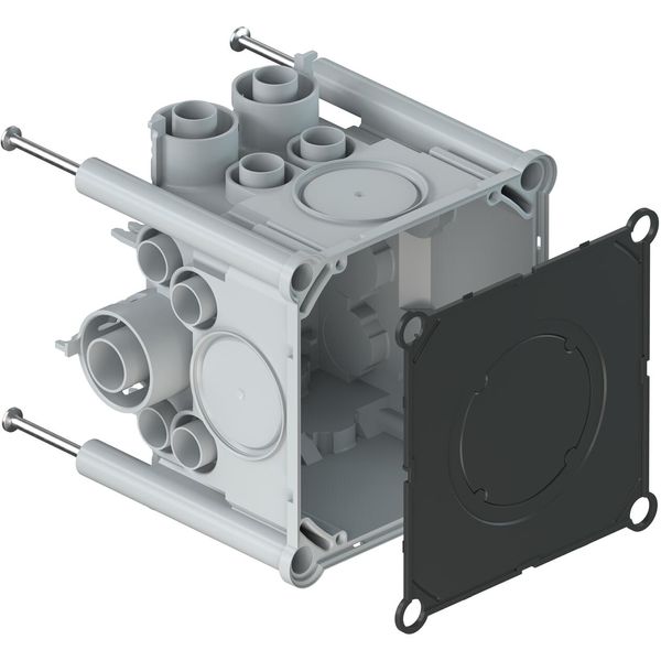 Flush mounting junction box for corrugated conduits, 115x115x105 mm image 2