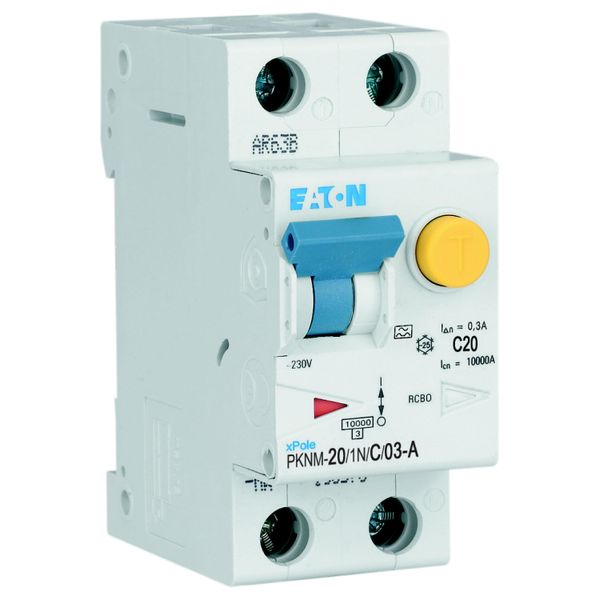 RCD/MCB combination, 20 A, 300 mA, MCB trip characteristic: C, 1p+N, RCD trip characteristic: A image 10