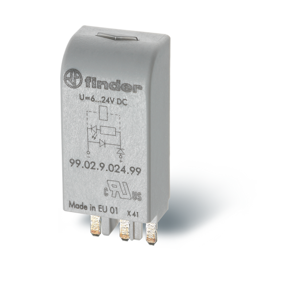 Module LED-ind.+diode(reverse polarity protection) 24VDC S90,92,94,95 (99.02.9.024.99) image 1