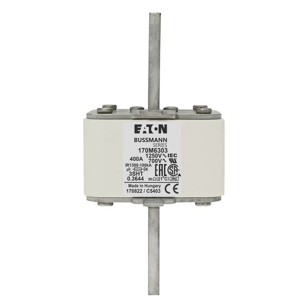 Fuse-link, high speed, 400 A, AC 1250 V, size 3, 76 x 76 x 155 mm, aR, IEC, single indicator image 15