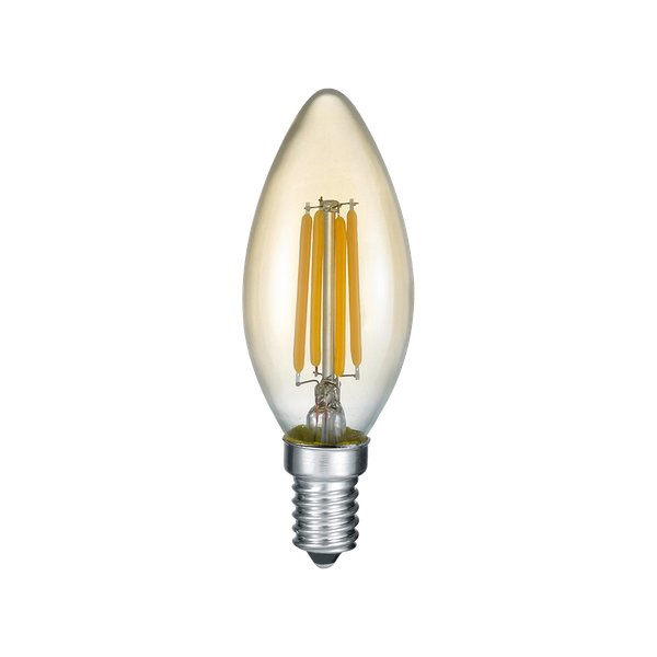 Bulb LED E14 filament candle 4W 400 lm 2700K brown switch dimmer image 1