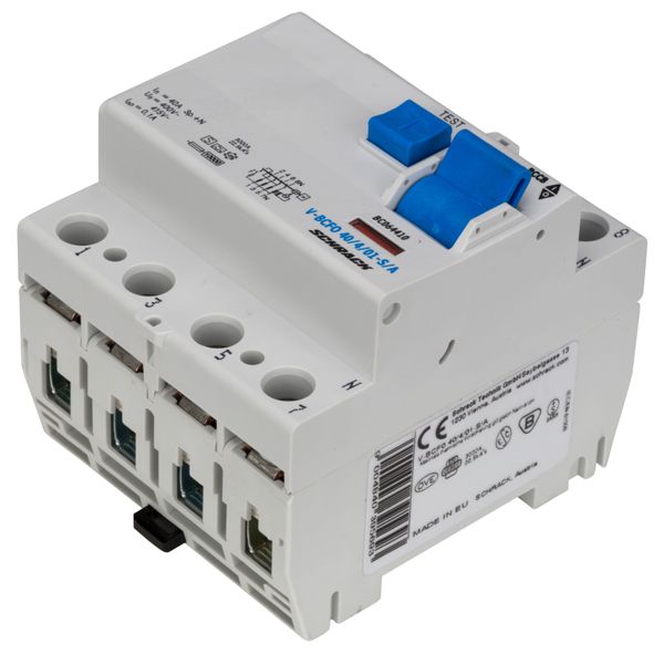 Residual current circuit breaker 40A, 4-p, 100mA,type S,A image 7